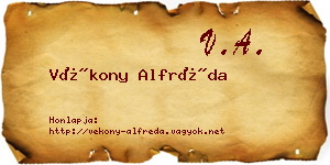 Vékony Alfréda névjegykártya